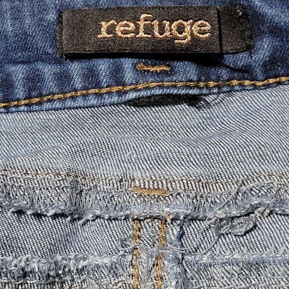 Refuge Jean Shorts Womens Size 27 Mid Rise Dark Wash Denim Booty Hot Pants - Picture 3 of 3
